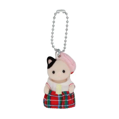 School Girl Tuxedo Cat Baby Key Chain